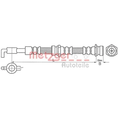 Bild av METZGER 4114057 Flexible De Frein 433 Banjo MAZDA: MX 3