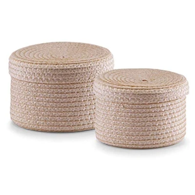 Bild av Zeller 14123 2 delad 16 x 10/17 12 cm korgset med lock rund PP naturlig