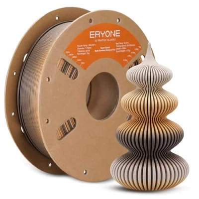 Bild av ERYONE Matta PLA 3D skrivare, filament 1,75 mm, matt lutning regnbåge PLA, mått +/ 0,03 1 kg spole, matta, flerfärgad kaffe med gradient