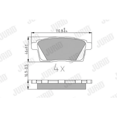 Bild av JURID 572644J Jeu de plaquettes frein non préparé pour indicateur d&#039;usure sans accessoires MAZDA: CX 7, 9