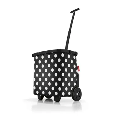Bild av reisenthel carrycruiser bärbar shoppingvagn med robust aluminiumram, axelrem och avtagbar nätinnerficka tillverkad av vattenavvisande material, Färg: frame prickar vit, Ramprickar vita, Einheitsgröße,