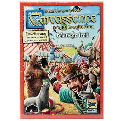 Bild av Hans i lycka, Carcassonne Manege gratis, 10. Förlängning, familjespel, brädspel, 2 6 spelare, från 7+ år, 40+ minuter, tyska