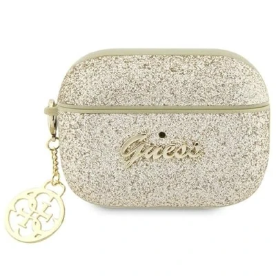 Bild av Guess GUAP2GLGSHD skal för AirPods Pro 2 gyllene glitter flake 4G charm