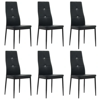 Bild av vidaXL Matstolar 6 st svart konstläder