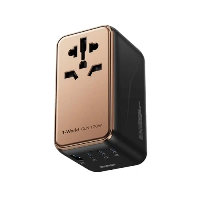 Bild av MOMAX Universell kontaktadapter, 170 W GAN Technology, universalkontakt för EU/UK/AUS/US/JP Worldwide, snabbladdning iPhone, MacBook Pro, Vision AU (typ C/A/G/I)
