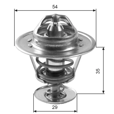Bild av GATES TH11088G1 Thermostat d&#039;eau 88 avec joints sans boîtier FORD: Transit Mk3 Van, Mk4 Сamion à Plateau/Сhâssis