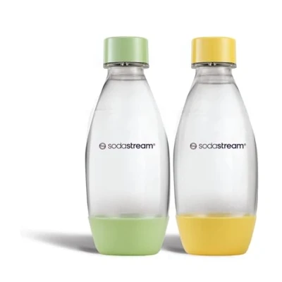 Bild av SodaStream DuoPack plastflikar Fuse 0,5 l, diskmaskinssäker, grön och gul, 2 pack