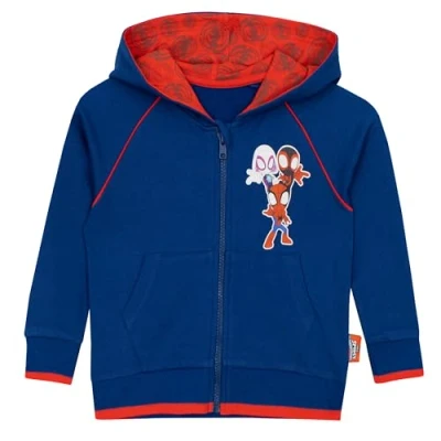 Bild av Marvel Spiderman Hoodie Spidey och Hans Fantastiska Vänner Pojkar Barn Dragkedja Blå 128