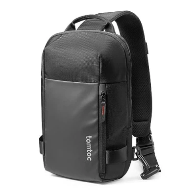Bild av tomtoc Compact Sling Bag, minimal axelryggsäck med enkel rem för Nintendo Switch OLED, 11 tums iPad Pro, vattenresistent liten dagryggsäck daglig användning, miniformat