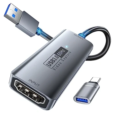 Bild av Fulfalic videoinspelningskort, USB 3.0 HDMI till C inspelningskort, 4K fullt 1080P60FPS HD för Windows Mac OS system med att justera PS4, Switch, Xbox1