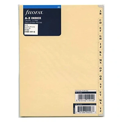 Bild av Filofax Refill Insert A Z Index A5 Cream Ref 341664