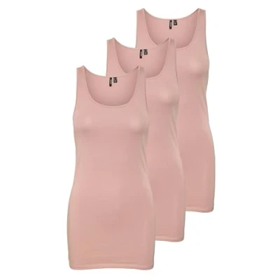 Bild av VERO MODA VMMAXI My Soft Long Tank Top GA 3P, Rosa (3 x Misty Rose), M