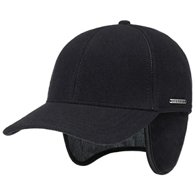 Bild av Stetson Vaby öronlapp Fullcap Herrar ullkeps vinterkeps keps Sluten på baksidan, med skärm, öronklaffar, foder, foder vinter höst L (58 59 cm) mörkblå