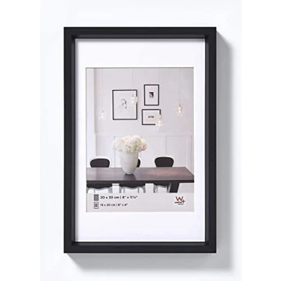 Bild av walther design tavelram svart 30 x 40 cm med passepartout, Steel Style plastram ES040B
