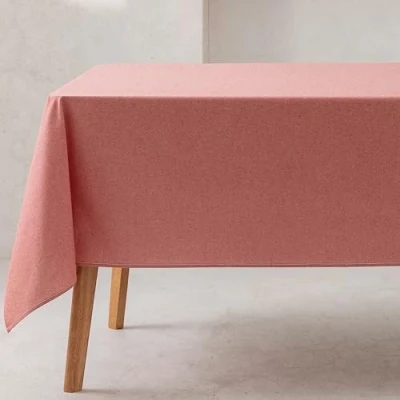 Bild av GAMUSI Vanligt bordsduk Tyg ekologisk bomull Vattentät Fläckfri Rektangulär Färg Röd 140x300 cm