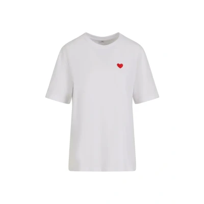 Bild av Mister TEE Heart Shape EMB Tshirt bas, Storlek: Medium, White