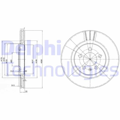 Bild av Bromsskiva DELPHI BG2713