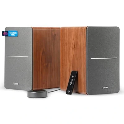 Bild av EDIFIER R1280T aktiva högtalare i set med WiiM Mini den perfekta multiroom kombinationen, AirPlay 2, Alexa, Siri, Hi Res Audio Streaming från Spotify, Amazon Music UVM.