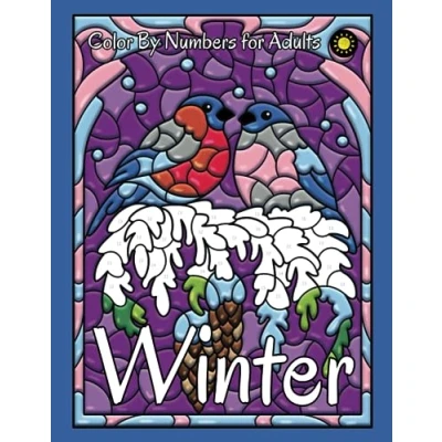 Bild av Winter Color by Numbers for Adults: Stained Glass Number Coloring Book