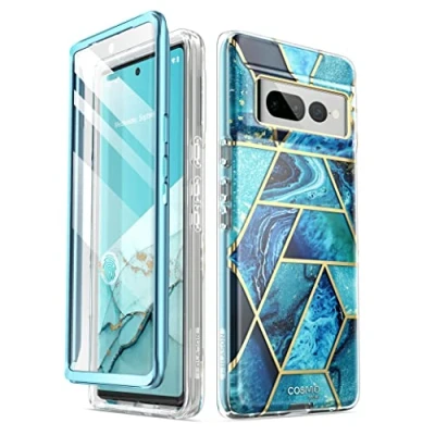 Bild av i Blason Cosmo serien för Google Pixel 7 Pro fodral (2022 Release), slimmat snyggt skyddsfodral med inbyggt skärmskydd (Ocean)