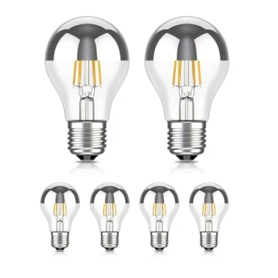 Bild av ledscom.de 6 st E27 LED lampa, A60, varmvit (2700 K), 4,1 W, 461lm, huvudspegel (silver)