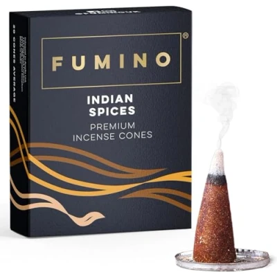 Bild av Fumino® Indiska kryddor färska rökelsekoner 20 per låda Masala Agarbatti Joss doftdoft för avkoppling och meditation, hem heminredning