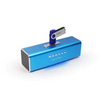 Bild av MusicMan MA Soundstation Bärbar högtalare Stereoljud Inbyggd FM radio, MP3 spelare, USB, AUX/Line In, MicroSD kortstöd Speltid 6 timmar Perfekt för resor Music Man (Blå)