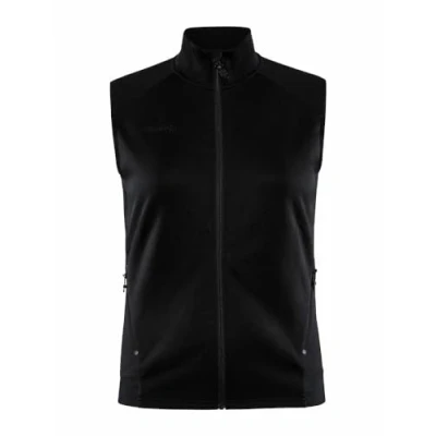 Bild av Craft ADV UNIFY VEST damväst XS svart lätt väst för kvinnor av återvunnen polyester löparväst med krage 2 fickor sommar lätt, svart,