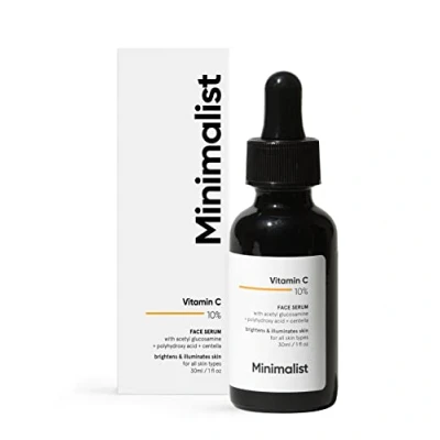 Bild av Minimalist ansiktsserum med 10 % C vitamin för strålande hud, 30 ml Mycket stabil och effektiv hudblekande vit serum kvinnor män, transparent, (1 pack)