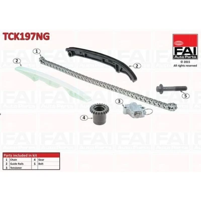 Bild av FAI AutoParts TCK197NG Jeu de distribution à chaînes sans joints, avec roues dentées Simplex, chaîne faible bruit FIAT: 500 3 portes, 500L