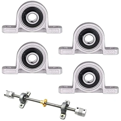 Bild av 4 stycken lagerblock, kullagerhölje med inre hål, KP000 kuddblock tillbehörssats, för 3D skrivarutbyte, innerdiameter 10 mm