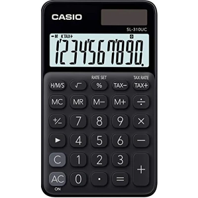 Bild av Casio SL 1000SC Fickkalkylator 10 siffror solcellspanel, batteri svart