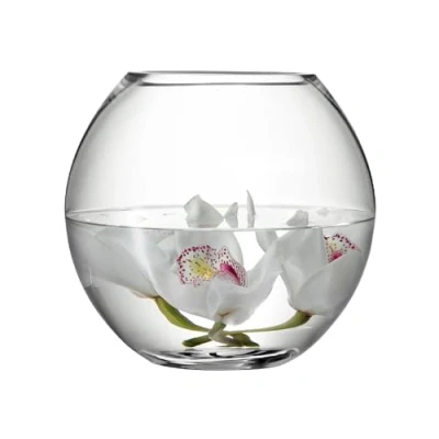 Bild av LSA blomma rund bukett vas H 22 cm klar 1 enhet munblåst &amp; handgjort glas FW05