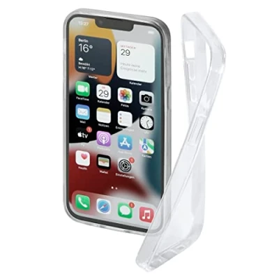 Bild av Hama Mobiltelefonskal för Apple iPhone 14 &quot;Crystal Clear&quot; (transparent fodral av TPU, flexibelt skyddsfodral, mobiltelefonskydd med halkfri yta) transparent
