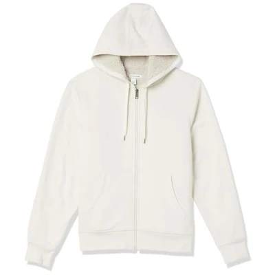 Bild av Amazon Essentials Men&#039;s Sherpa fodrad fleecetröja med dragkedja, Benvit, L