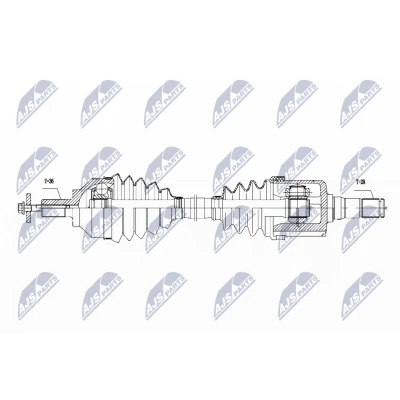 Bild av NTY NPW VV 111 Arbre de transmission Essieu avant gauche 570 Boîte automatique FORD: Focus 2, C Max, VOLVO: C30, V50, C70 2 Cabriolet