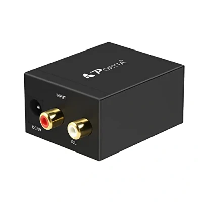 Bild av ADC Converter, PORTTA Analog RCA R/L till Digital SPDIF Optisk Toslink Coaxial Audio Converter Adapter för DVD Blu ray HDTV Amplifier Stereo Soundbar