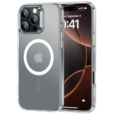 Bild av ESR för iPhone 16 Pro Max fodral, kompatibelt med MagSafe, stöttåligt skydd i militärkvalitet, magnetiskt telefonfodral Max, klassiskt hybridfodral (HaloLock), klargrå