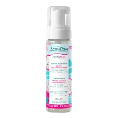 Bild av Activilong Acticurl Expert Locking Foam alla typer av lockar ingen kartongeffekt 99% naturliga ingredienser tillverkad i Frankrike 200 ml
