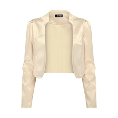 Bild av Bolerose Formell Lång Ärm Siden Bolero Kort tröja Tillfälle Jacka (Champagne, XL)