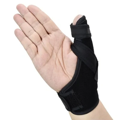 Bild av Thumb Spica Splint Tumme Brace för artrit eller mjuk vävnadsskada, lätt och andningsbar, stabiliserande inte begränsande, FDA godkänd, både höger vänsterhänta, USA Solid produkt S/M (wrist circumference 10 14CM)
