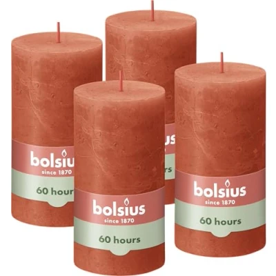 Bild av Bolsius Rustikt Ljus Orange 13cm 4 Stycken Påsk