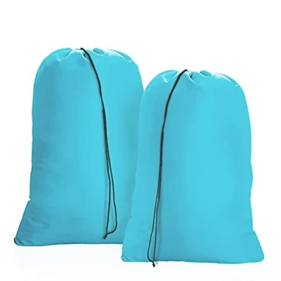 Bild av OTraki Stora smutsiga tvättväskor dragsko 61 x 81 cm 2 pack rese smutsig kläder väska slitstark organiseringsväska rivbeständig tyg vikbar förvaringsväska för leksak läger hem sovrum högskola sovsal