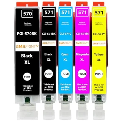 Bild av Amaprint 5 XL patroner kompatibel med Canon PGI 570 CLI 571 för MG5700 MG5750 MG5751 MG5752 MG5753 MG6800 MG6850 MG6851 MG6852 MG6853 TS5000 TS5050 TS5051 TS5053 TS5055 TS6050 TS6051 TS6052