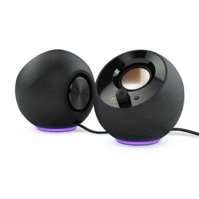 Bild av CREATIVE Pebble SE Minimalist 2.0 USB C drivna PC högtalare med RGB belysning, 3,5 mm AUX in, upp till 4,4 W RMS ström för datorer och bärbara (svart)