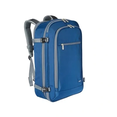 Bild av Amazon Basics handbagage reseryggsäck, med bärhandtag och axelrem, 25 + 10 L, 1,7 kg nettovikt, Marinblå, Einheitsgröße, En