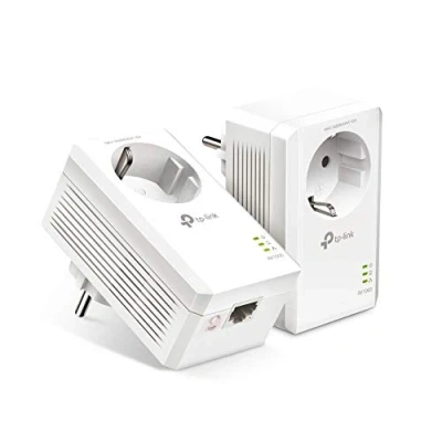 Bild av TP Link TL PA7019P KIT AV1000 Gigabit Powerline adapter med Uttag (1x port, Plug and Play, Energibesparande, Kompatibel Alla Vanliga adaptrar) Vit