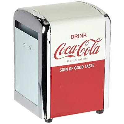 Bild av Bordsduk CC381 Coca Cola servettdispenser, halv, röd, rostfritt stål