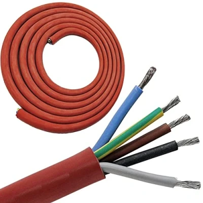 Bild av 5 meter (m) silikonkabel x 2,5 mm² SiHF värmebeständig och flexibel bastukabel perfekt för bastuugnar 60 C till +180 värmeapparater, strålkastare, värmekraftverk etc.