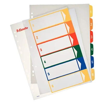 Bild av Esselte 100449 register polypropylen A4, 6 positioner, tryckbar